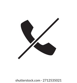 Icono sólido de un teléfono tachado con una línea diagonal.