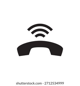 Icono sólido de un teléfono con una onda de sonido arriba, que indica el altavoz.