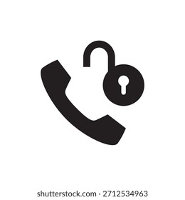 Icono sólido de un teléfono con un candado desbloqueado, que simboliza el acceso abierto.