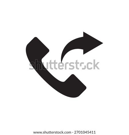 Solid icon of a phone receiver with a curved arrow, representing call history or missed call