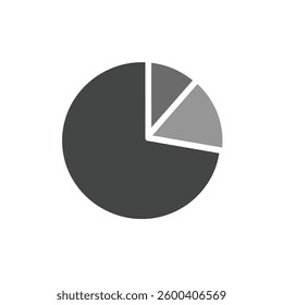 A Solid Icon of a Pie Chart With a Section Highlighted