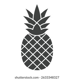 Solid Icon Pineapple With Crown Tropical Flavors Exotic Fruits Summer Refreshment Symbol