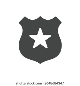Solid Icon Police Badge Symbolizing Law Enforcement Crime Prevention Authority Justice