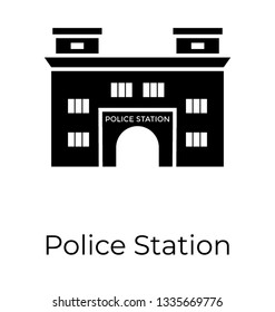Solid  icon of police station 