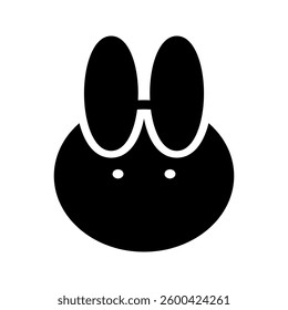 Solid icon of a rabbit, symbolizing agility, nature, and playfulness. Ideal for wildlife, pet, and festive themes.