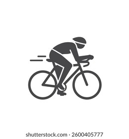 A Solid icon of a Racing Cyclist in an Aerodynamic Position