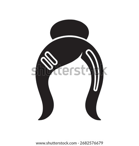A solid icon representing a decorative hair clip adorned with sparkling gems, presented isolated on a clean white background.