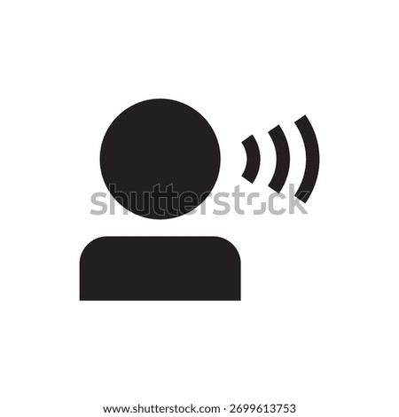 Solid icon representing speaking, audio, or active user status.