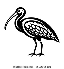 A solid icon of scarlet ibis bird