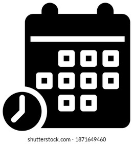 solid icon schedule, education icon can be used for mobile app, website, infographic, with eps file editable, etc