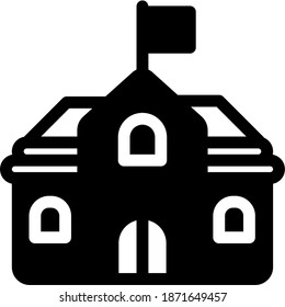 solid icon school building, education can be used for mobile app, website, infographic, with eps file editable, etc