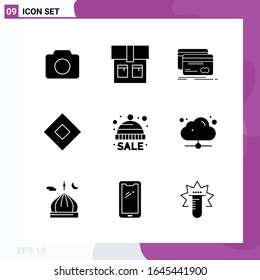 Solid Icon set. Pack of 9 Glyph Icons isolated on White Background for Web Print and Mobile.