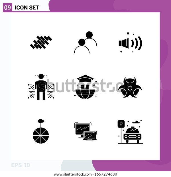 Solid Icon set. Pack of 9 Glyph\
Icons isolated on White Background for Web Print and\
Mobile.