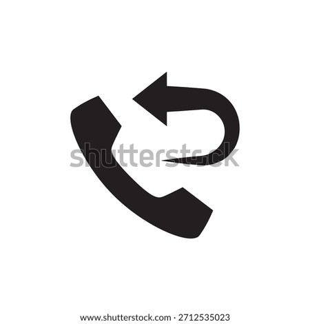 Solid icon showing a phone handset with a curved arrow indicating a call transfer or reconnect.