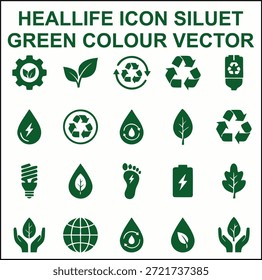 Solid Icon Siluet Vector de vida de la salud 