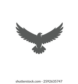 A Solid Icon of a Soaring Eagle
