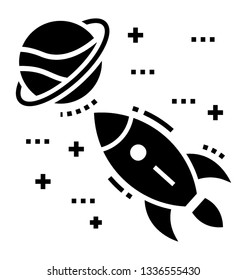 Solid icon of space rocket