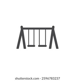 A Solid Icon of a Swing Set, Symbolizing Outdoor Play and Physical Activity