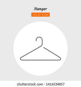 solid icon symbol, application online shopping store marketplace concept, hanger, Isolated flat silhouette vector design