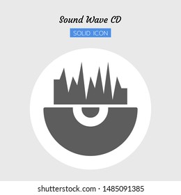 solid icon symbol, audio music equalizer soundwave style mix cd concept, digital multimedia, Isolated flat silhouette vector design 
