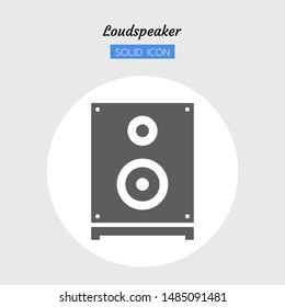solid icon symbol, audio music electric equipment concept, loudspeaker, Isolated flat silhouette vector design 