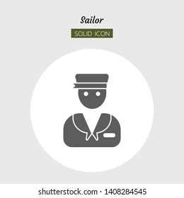 solid icon symbol, career avatar concept, operator, sailor, character, Isolated flat silhouette vector design