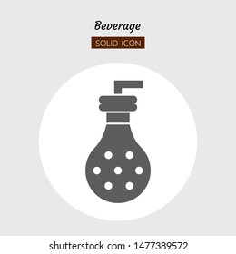 solid icon symbol, drink beverage concept, bottle, bubble milk tea, Isolated flat silhouette vector design 