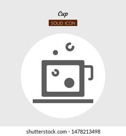solid icon symbol, drink beverage concept, cafe, coffee, bubble glass, Isolated flat silhouette vector design 