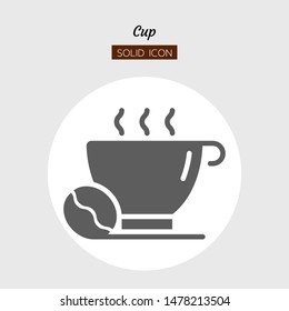 solid icon symbol. drink beverage concept, cafe, hot, coffee. Isolated flat silhouette vector design. 