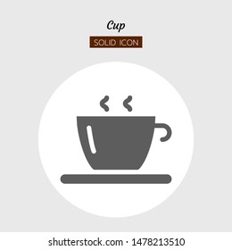 solid icon symbol. drink beverage concept. cafe, hot, coffee cup, Isolated flat silhouette vector design. 