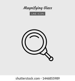 Solid icon symbol. magnifying glass tool concept, magnification. search, zoom. Isolated flat silhouette vector design.