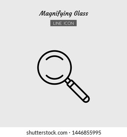 Solid icon symbol. magnifying glass tool concept, magnification. search, zoom. Isolated flat silhouette vector design.