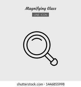 Solid icon symbol. magnifying glass tool concept, magnification. search, zoom. Isolated flat silhouette vector design. 