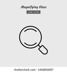 Solid icon symbol. magnifying glass tool concept, magnification. search, zoom. Isolated flat silhouette vector design.