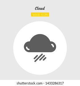 solid icon symbol, weather forecast concept, climate, cloud, rainy, Isolated flat silhouette vector design 