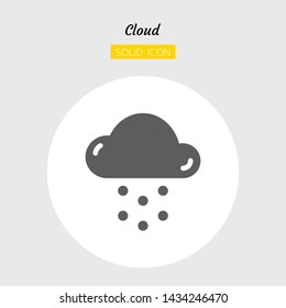 solid icon symbol, weather forecast concept, climate, cloud, snow, winter, Isolated flat silhouette vector design
