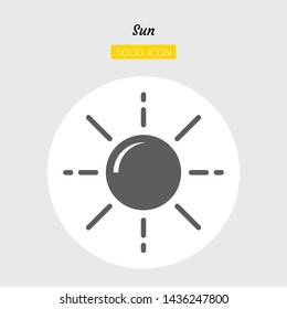 solid icon symbol, weather forecast concept, daytime, climate, sunny, Isolated flat silhouette vector design