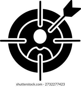 Solid icon of target with person silhouette
