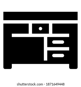 solid icon teacher desk, icon education can be used for mobile app, website, infographic, with eps, file editable, etc