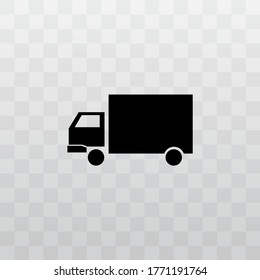 Solid icon of a truck. Basic transport icon in black color.