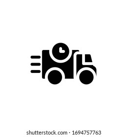 Solid icon Truck . Delivery Truck symbol vector sign isolated on white background. Simple logo vector illustration for graphic and web design, editable stroke . 48x48 pixel perfect