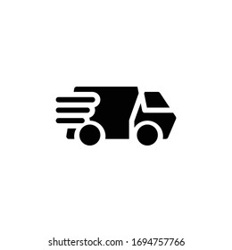 Solid icon Truck . Delivery Truck symbol vector sign isolated on white background. Simple logo vector illustration for graphic and web design, editable stroke . 48x48 pixel perfect