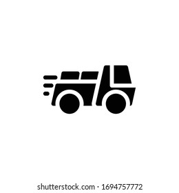 Solid icon Truck . Delivery Truck symbol vector sign isolated on white background. Simple logo vector illustration for graphic and web design, editable stroke . 48x48 pixel perfect