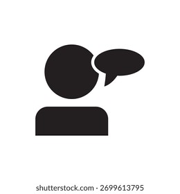 Solid icon for user chat, message, conversation, or communication.