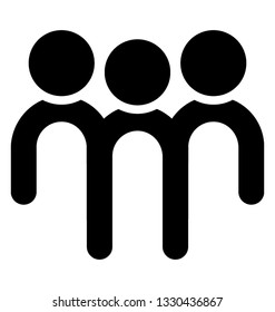 Solid icon of user group symbol design 