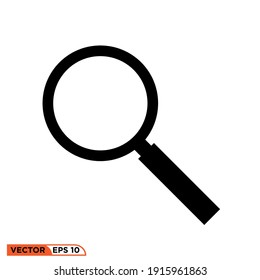 solid Icon vector graphic of magnifying glass 