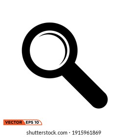 solid Icon vector graphic of magnifying glass 