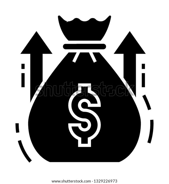 Solid Icon Vector Money Raise Stock Vector Royalty Free