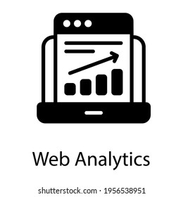 Solid icon of web analytics, editable design