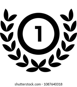 
Solid icon wreath medal, honor

